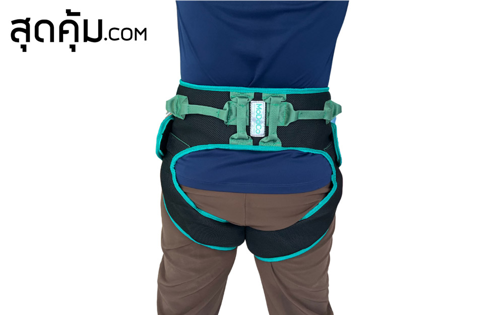 เข็มขัดพยุงตัวผู้ป่วย-เข็มขัดช่วยหัดเดิน-สีเขียวดำ-Safety-Transfer-Support-Belt-Free-Size