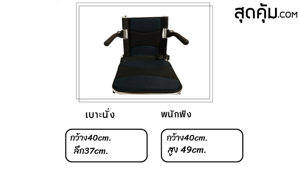 รถเข็นวีลแชร์ แบบพกพาพับได้ ล้อ 12 นิ้ว MV-BLACK