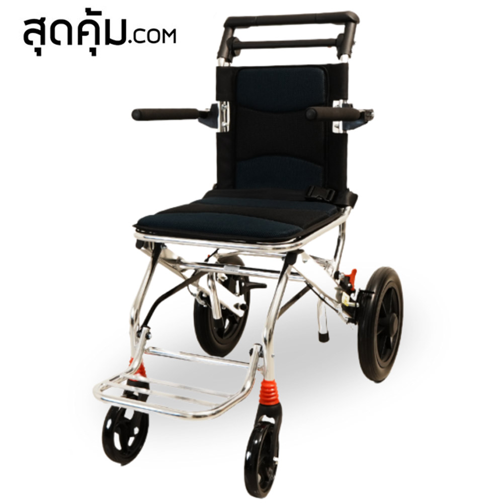 รถเข็นวีลแชร์ แบบพกพาพับได้ ล้อ 12 นิ้ว MV-BLACK