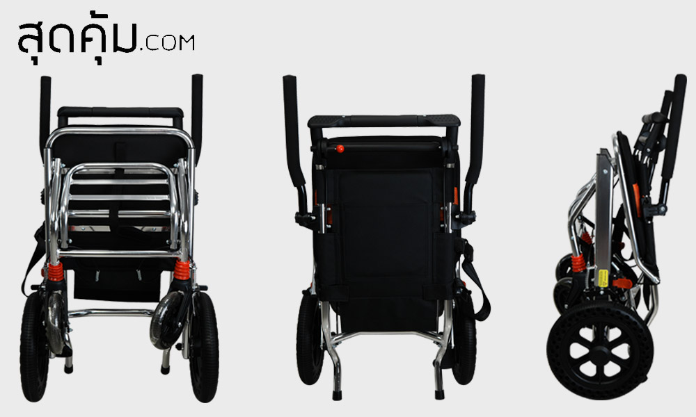 รถเข็นวีลแชร์ แบบพกพาพับได้ ล้อ 12 นิ้ว MV-ORANGE