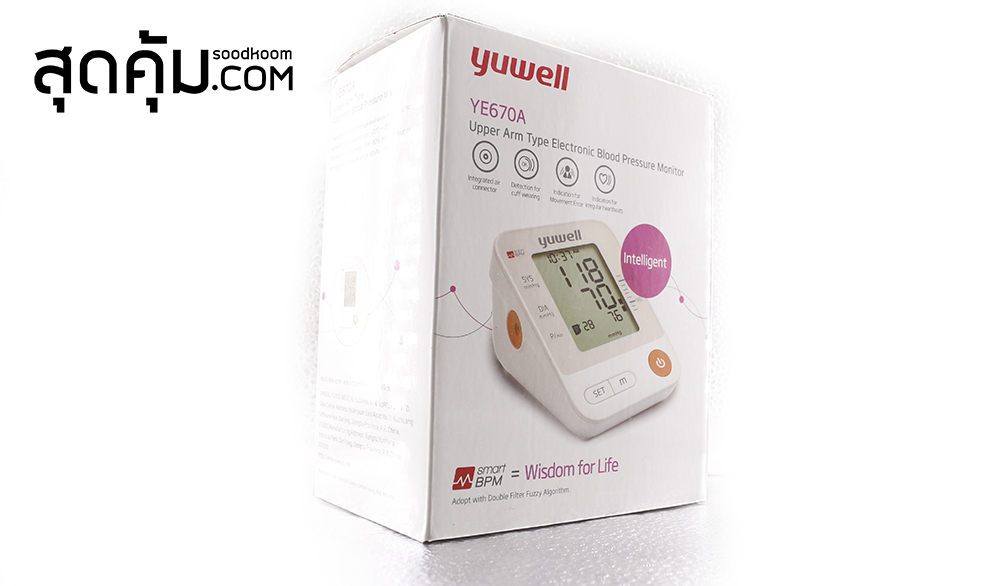 เครื่องวัดความดันโลหิตดิจิตอล เครื่องวัดความดันโลหิตดิจิตอล YUWELL Upper Arm Type Electronic Blood Pressure Monitor รุ่น YE670D